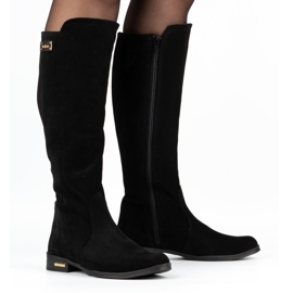 Olivier Fashionable leather women's insulated boots black black Olivier Fashionable leather women's insulated boots black black