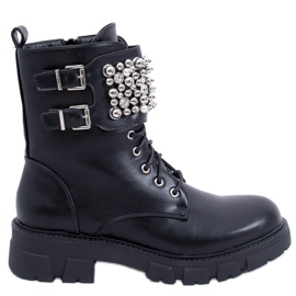 PA1 Vance Black beaded ankle boots