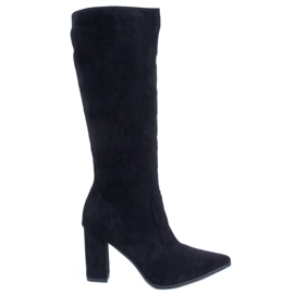 PA1 Farrah Black suede heeled boots PA1 Farrah Black suede heeled boots