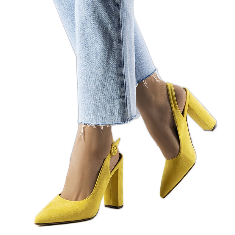 PA1 Yellow open heel pumps from Jaylee