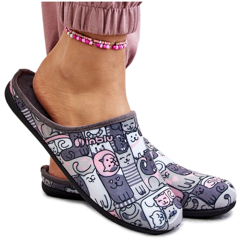 BEFADO S.A. Slippers Befado Kotki 155D208 Gray grey