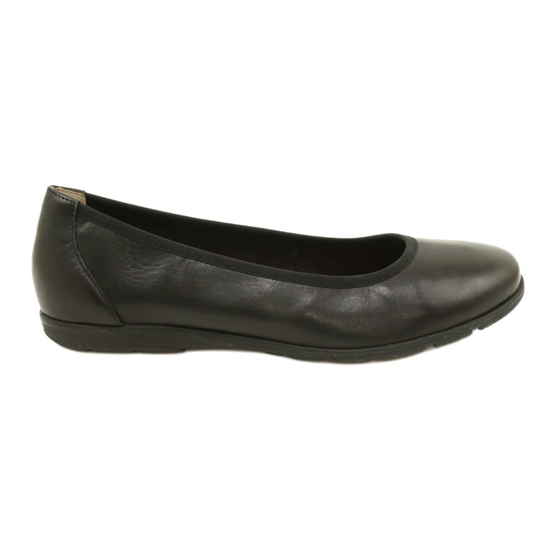 Comfortable Caprice leather ballerina shoes 22150-20 022 Black nappa