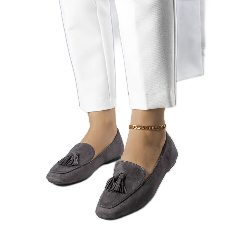 Gray eco-suede ballerinas from Cillian grey
