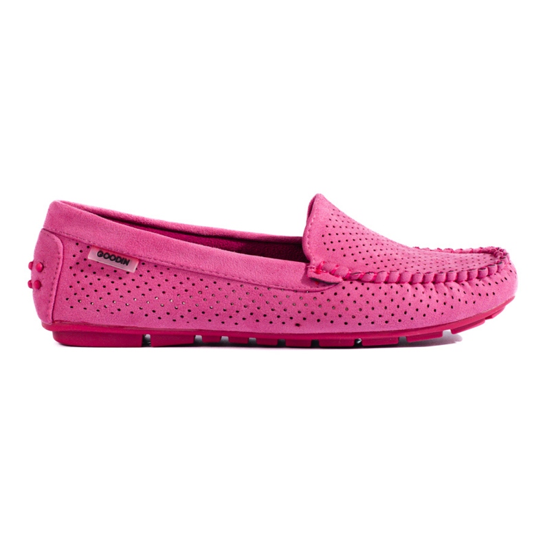 Openwork women's moccasins Shelovet elastic fuchsia pink