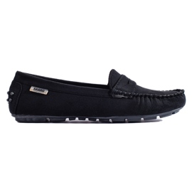 Women's suede moccasins Shelovet elastic black