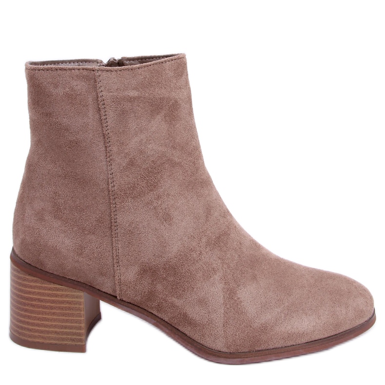 Classic suede ankle boots Natina Khaki beige