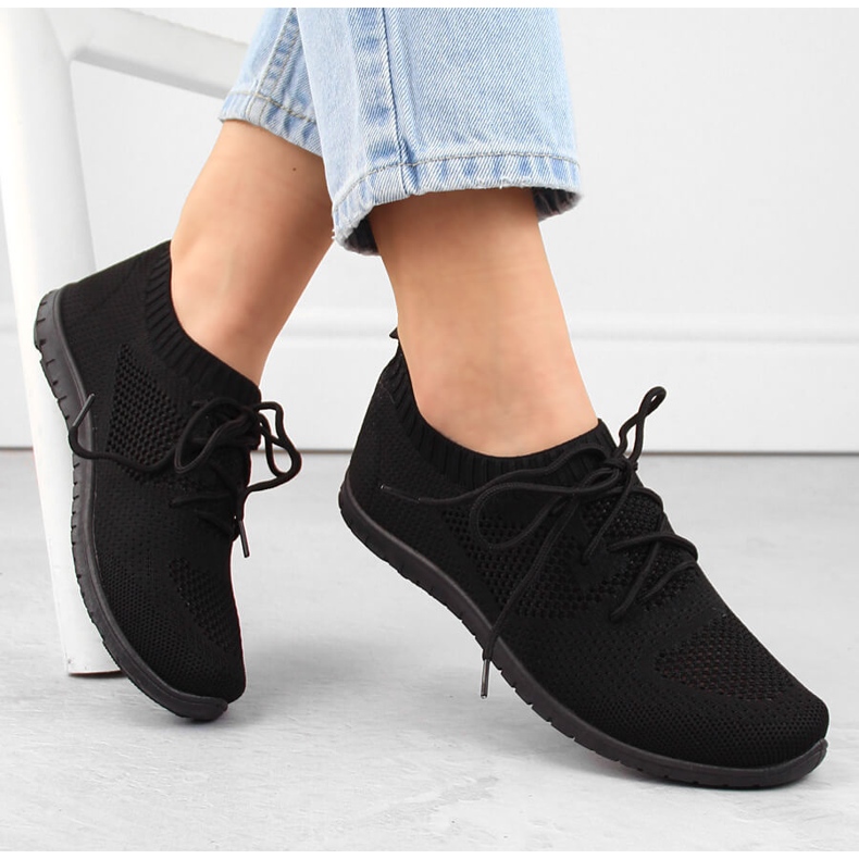 Black mesh slip-on sports shoes NEWS Black mesh slip-on sports shoes NEWS