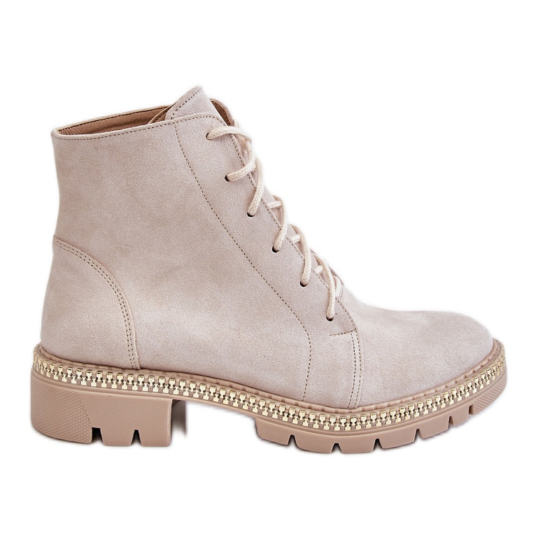 Lewski Shoes Flat Boots Leski Shoes 3285 Light beige