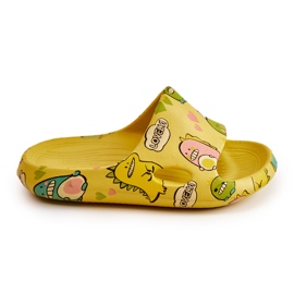 WJ1 Light Children's Slippers Dinosaurs Yellow Astro