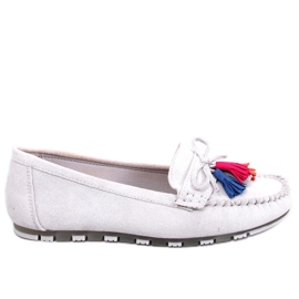 BM Tamla Gray fringe loafers grey