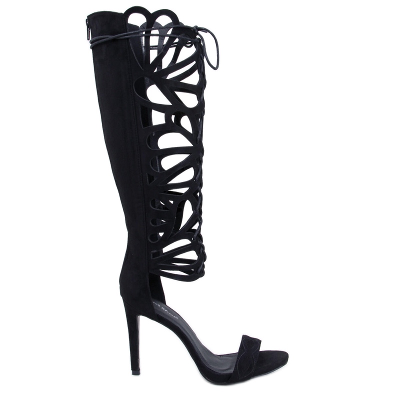 BM Miranda Black stiletto gladiator sandals