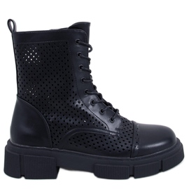 BM Wyman Black openwork lace-up boots BM Wyman Black openwork lace-up boots