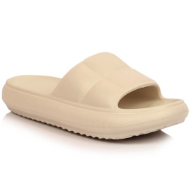 Women's beige quilted platform slippers Vinceza 48800 Women's beige quilted platform slippers Vinceza 48800