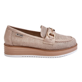 PM1 Women's Platform Loafers Beige Danny