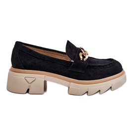 PM1 Women's Loafers Loafers With Chain Black Luella PM1 Women's Loafers Loafers With Chain Black Luella