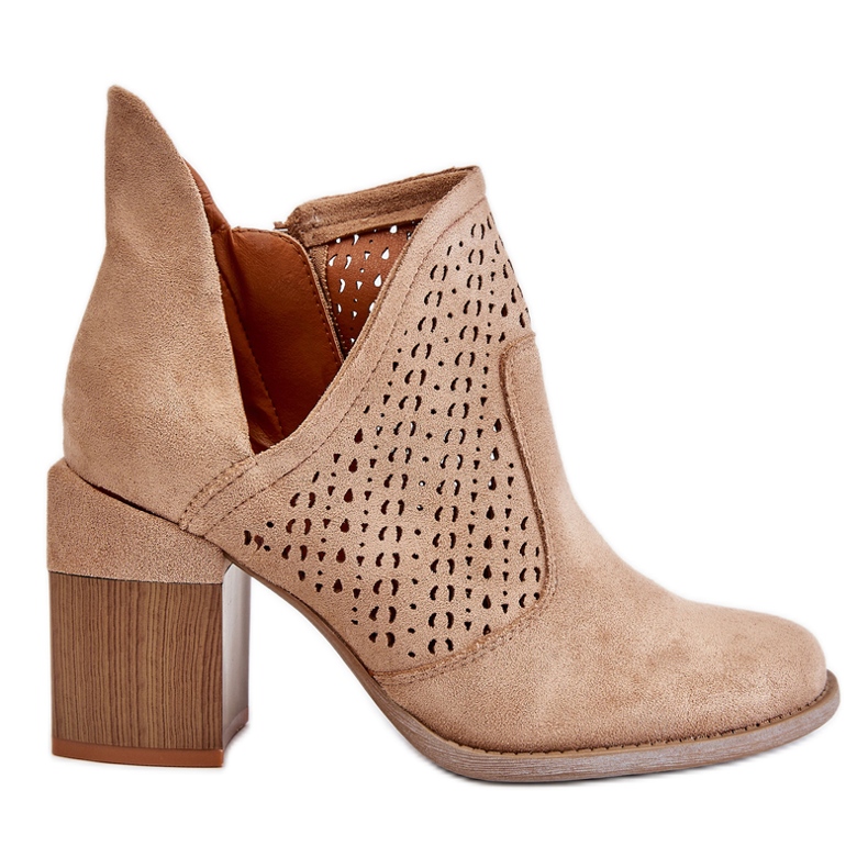 PM1 Layne Beige Suede Cut Out Boots