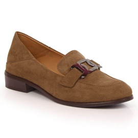 Vinceza flat suede shoes W JAN143C brown