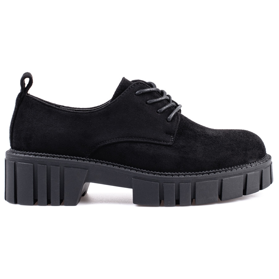 Womens black suede lace up shoes online - Main Image