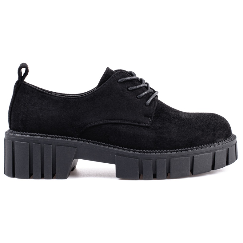 Women's suede lace-up shoes Shelovet black