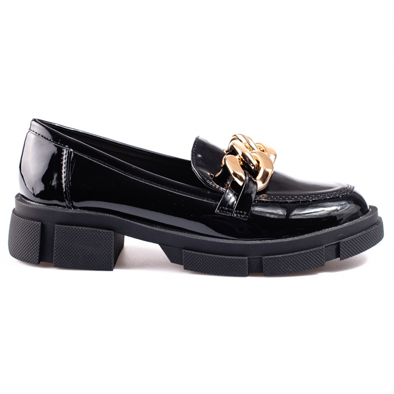 Goodin Women's black Shelovet shoes with a gold chain