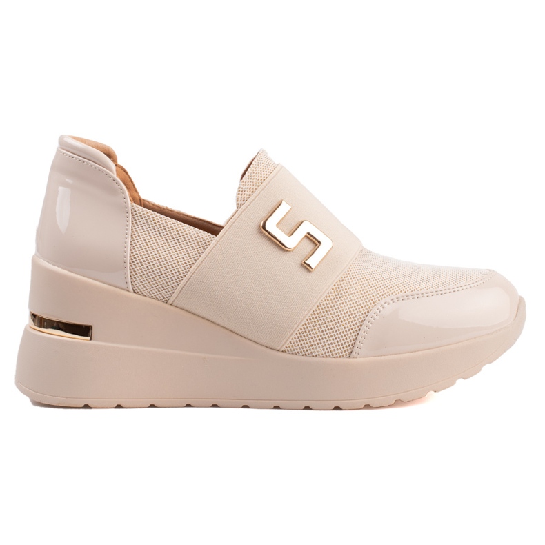 Shelovet women's wedge sneakers beige