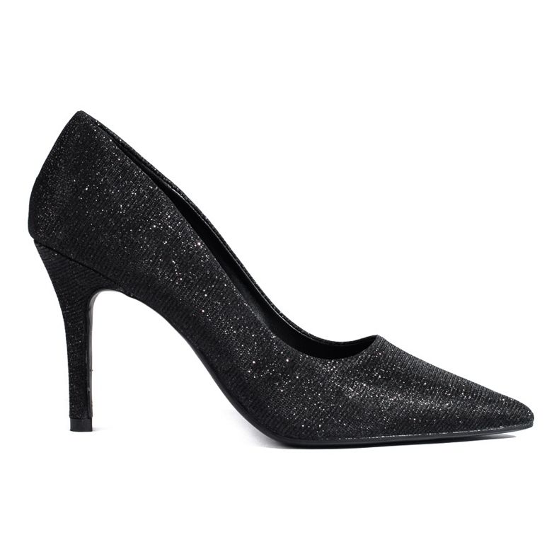 Shelovet women's high heels black with glitter