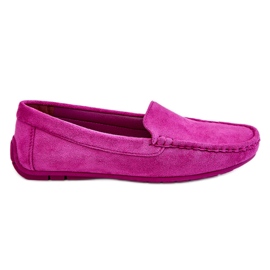PE1 Women's Suede Loafers Purple Morreno pink