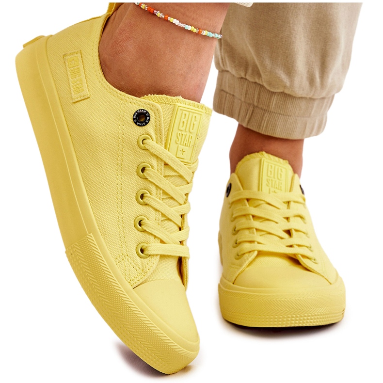Women's Classic Low Sneakers Big Star LL274026 Yellow Women's Classic Low Sneakers Big Star LL274026 Yellow