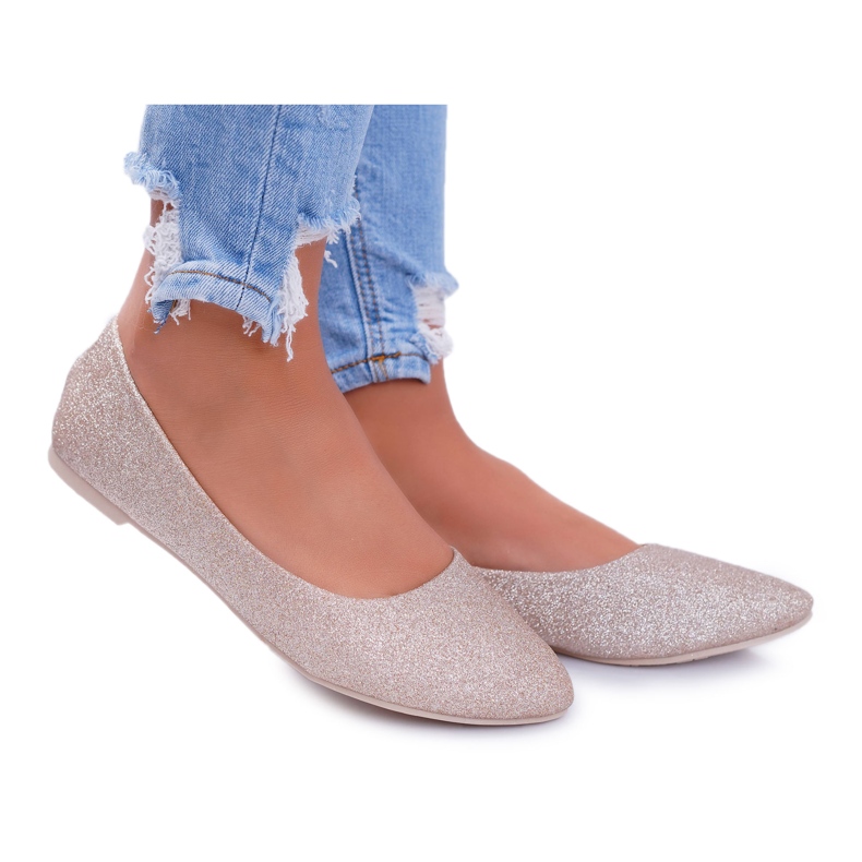 PS1 Women's Ballerinas Glitter Golden Fifi
