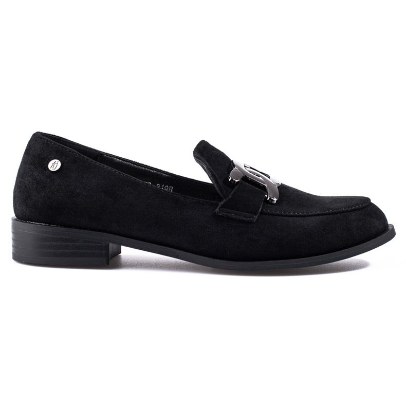Ladies' black suede loafers