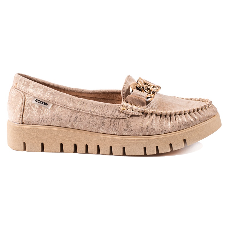Goodin Women's moccasins Shelovet gold-beige golden