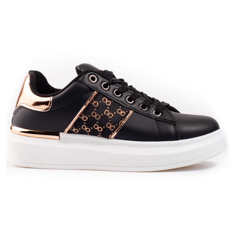 Shelovet black platform sports shoes Shelovet black platform sports shoes