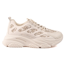 Shelovet women's sneakers on a thick sole beige Shelovet women's sneakers on a thick sole beige
