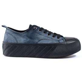 Women's Shelovet corduroy sneakers navy blue