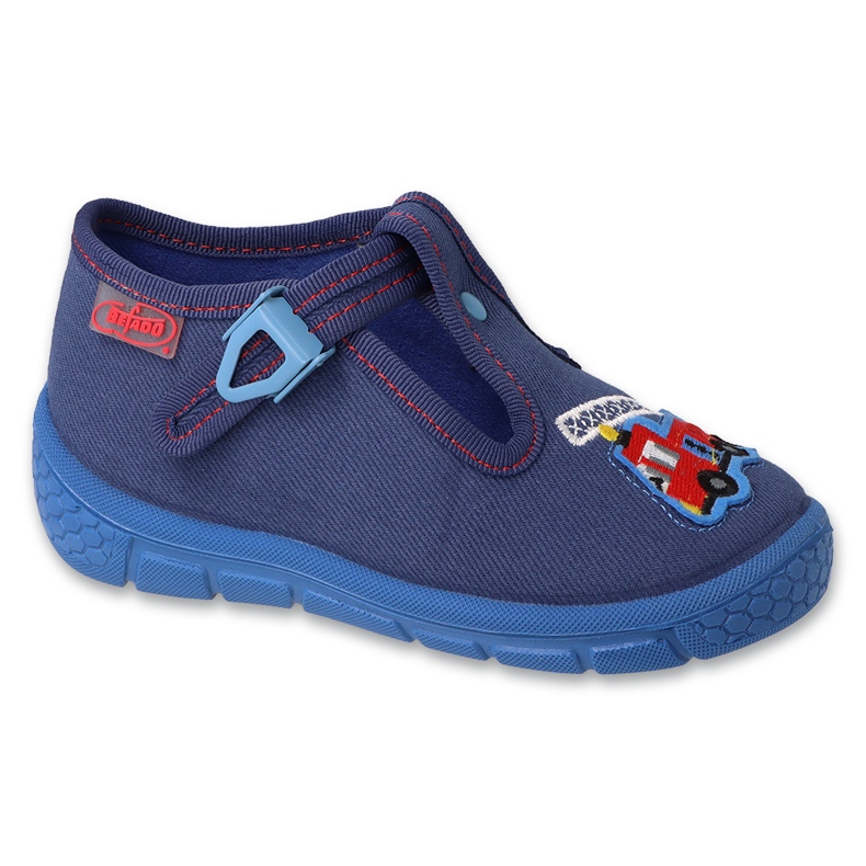 Befado children's slippers navy blue 540P001 car red
