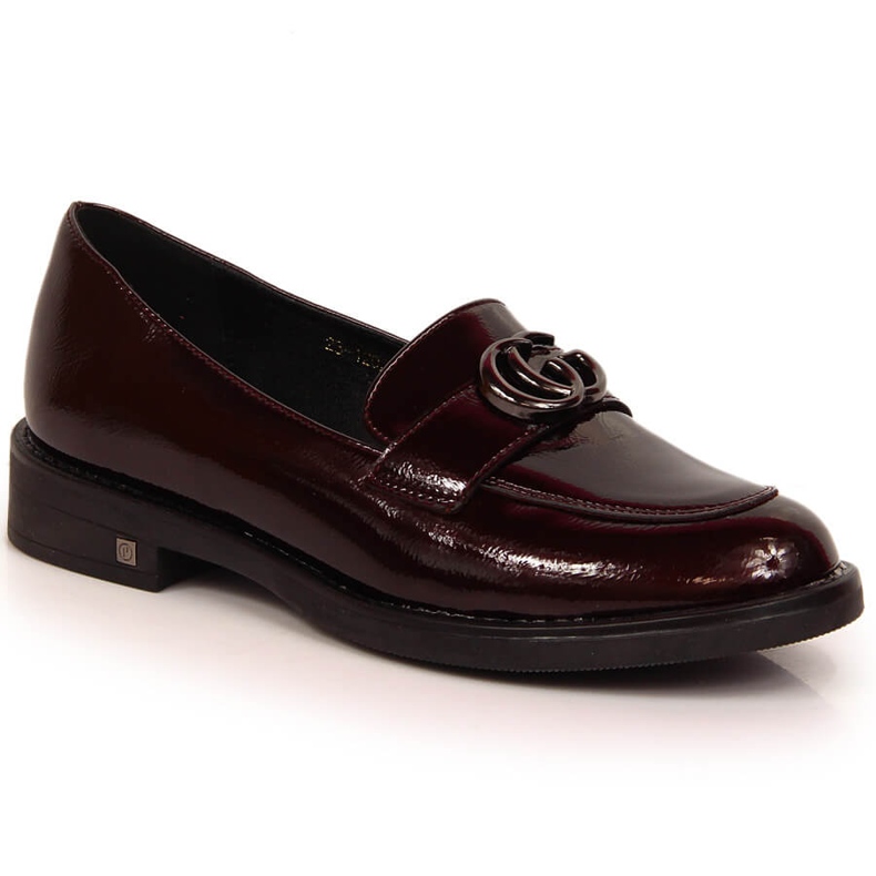 Women's burgundy patent loafers Potocki SZ12020 red