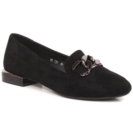 Women's suede shoes with chain Sergio Leone MK739 black