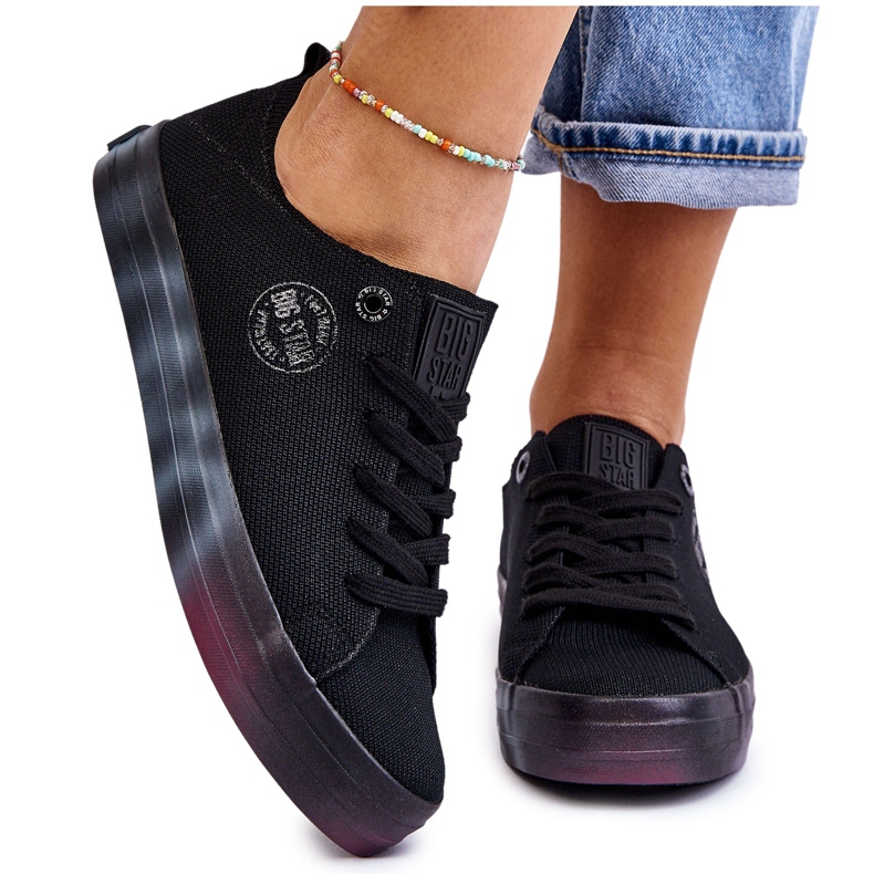 Women's Sneakers With A Colorful Platform Big Star LL274239 Black