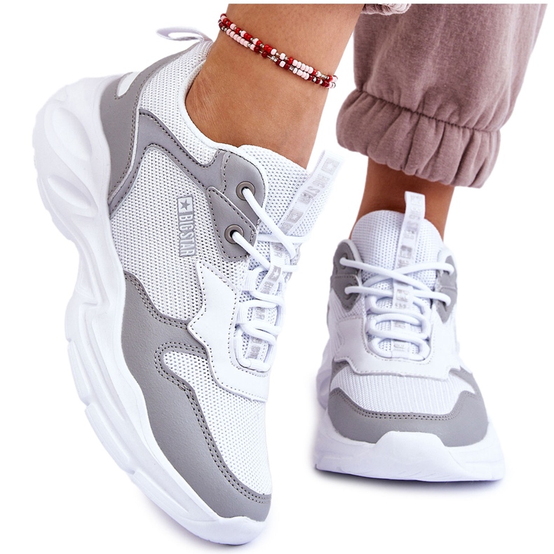 Women's Light Sports Shoes Big Star LL274375 White-Grey Women's Light Sports Shoes Big Star LL274375 White-Grey