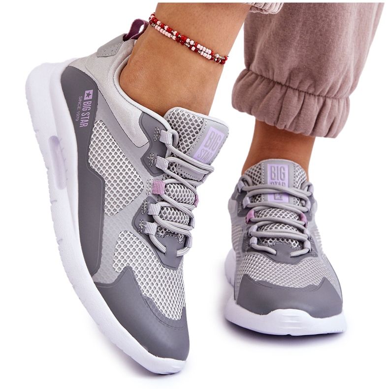 Women's Sport Shoes Sneakers Big Star LL274371 Gray grey Women's Sport Shoes Sneakers Big Star LL274371 Gray grey