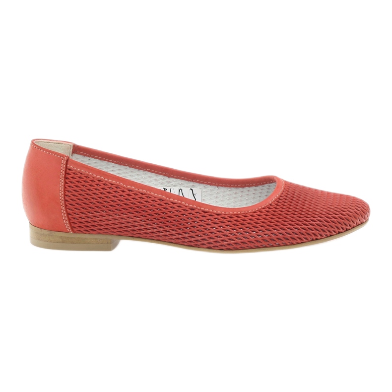 Angello Women's leather ballerinas red grid