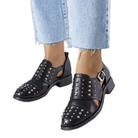 Irene black cut-out brogues