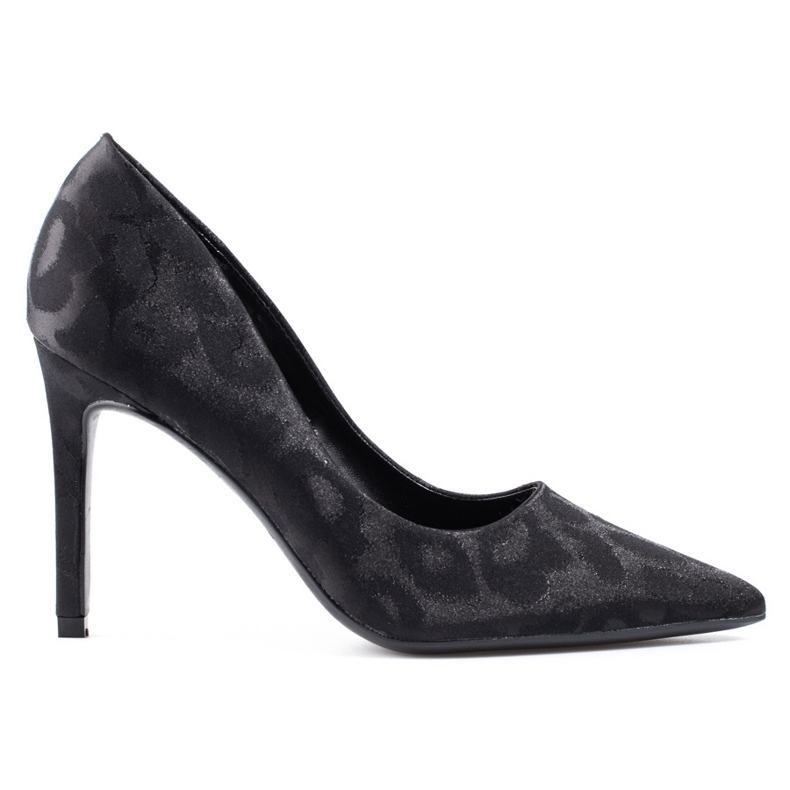Shelovet women's high heels in black leopard pattern