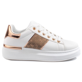 Shelovet white platform sports shoes