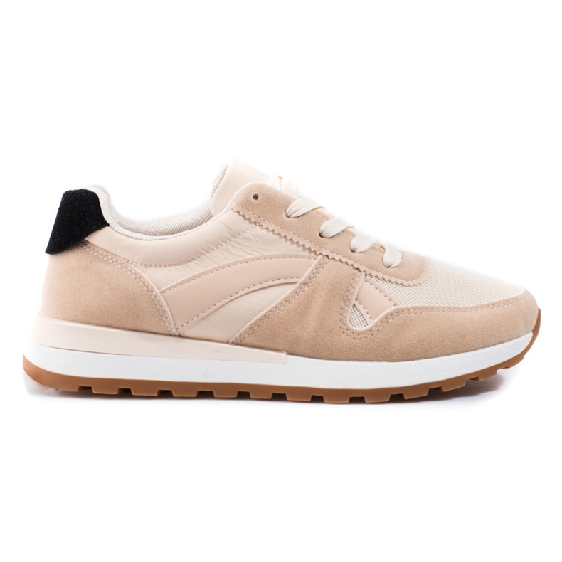 Shelovet beige lace-up women's sports shoes