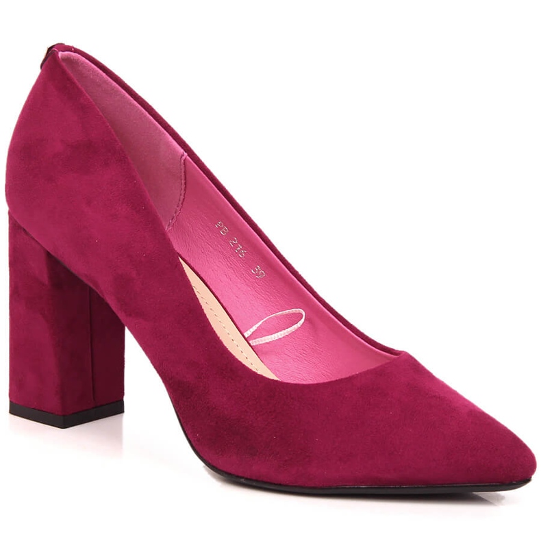 Sergio Leone PB216 women's suede pointed pumps pink