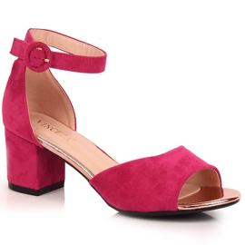 Women's fuchsia suede sandals Vinceza 20100 pink