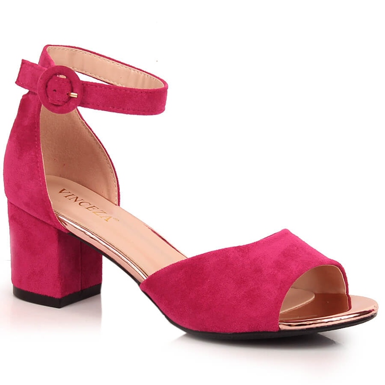 Women's fuchsia suede sandals Vinceza 20100 pink