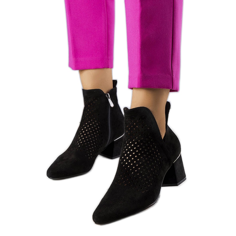 BM Black openwork ankle boots from Bernadette