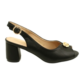 Evento Women's sandals on the post with decoration 23SD35-5480 black
